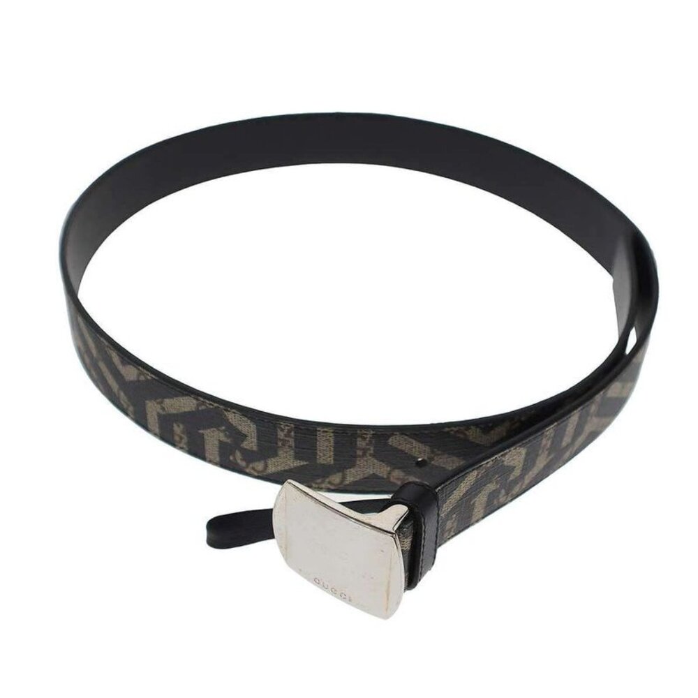 Gucci GG Kaleido Leather Belt Black Beige 95-38 - Picture 1 of 6